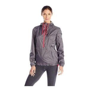 Spyder Women's 1/2 Zip Hooded Windbreaker Lightweight Shell Gray Pink Size Large